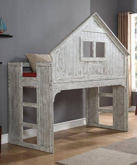 Ethan Distressed Tree House Loft Bed Custom Kids Furniture