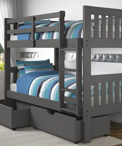 Gavin Gray Bunk Bed with Storage Custom Kids Furniture