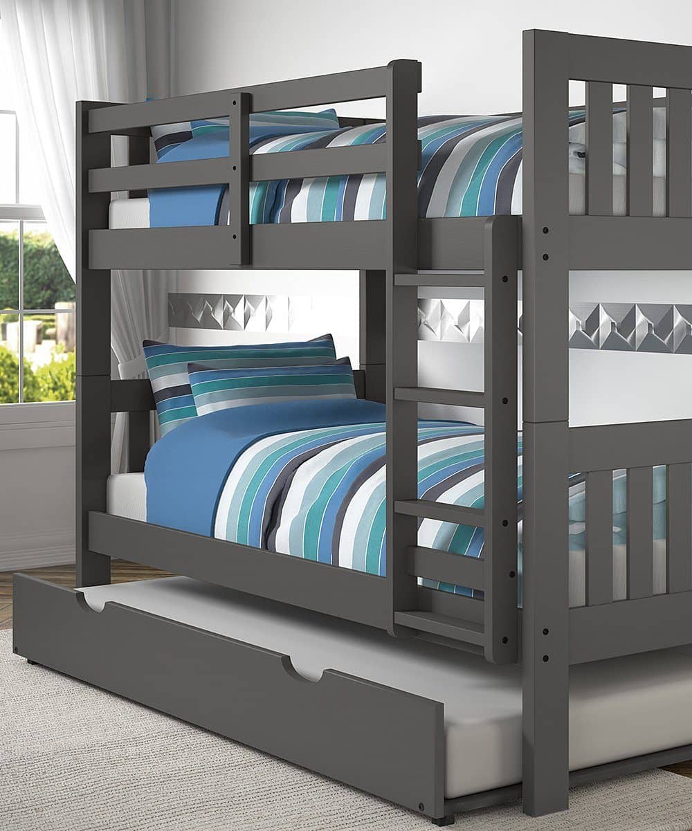 Gavin Gray Bunk Bed with Trundle Custom Kids Furniture