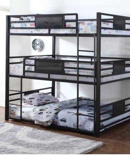 Gia Metal Twin or Full Triple Bunk Bed Custom Kids Furniture