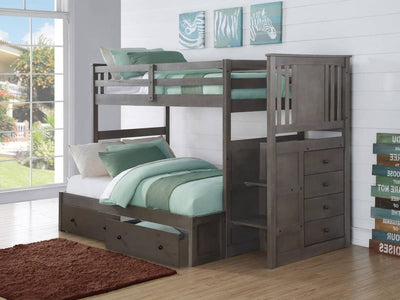 Harrison Grey Twin over Full Bunk Bed Custom Kids Furniture