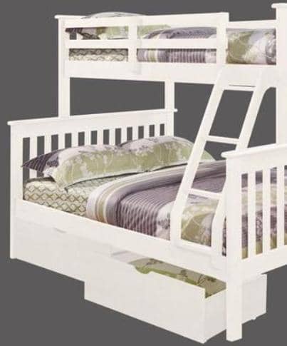 Hazel White Bunk Bed with Storage Custom Kids Furniture