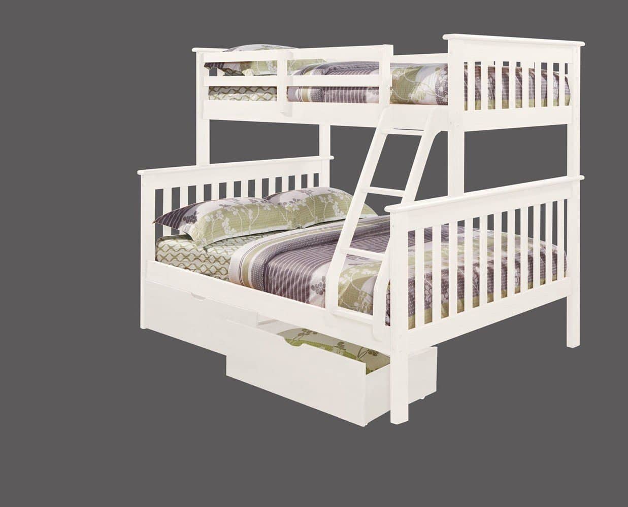 Hazel White Bunk Bed with Storage Custom Kids Furniture