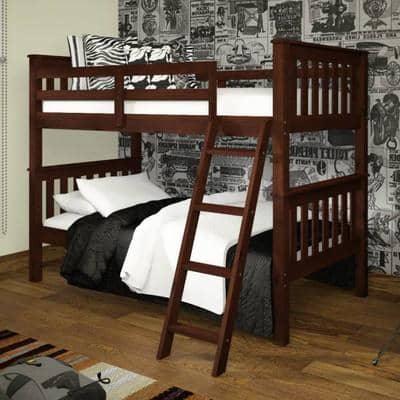 Hunter Twin Cappuccino Bunk Bed with Storage Custom Kids Furniture