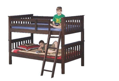 Hunter Twin Cappuccino Bunk Bed with Storage Custom Kids Furniture