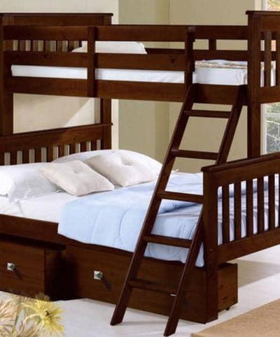 Hunter Twin over Full Cappuccino Bunk Bed Custom Kids Furniture