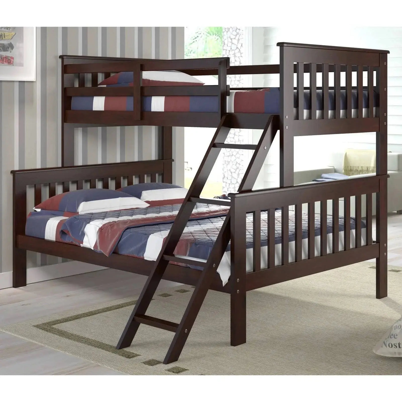 Hunter Twin over Full Cappuccino Bunk Bed Custom Kids Furniture