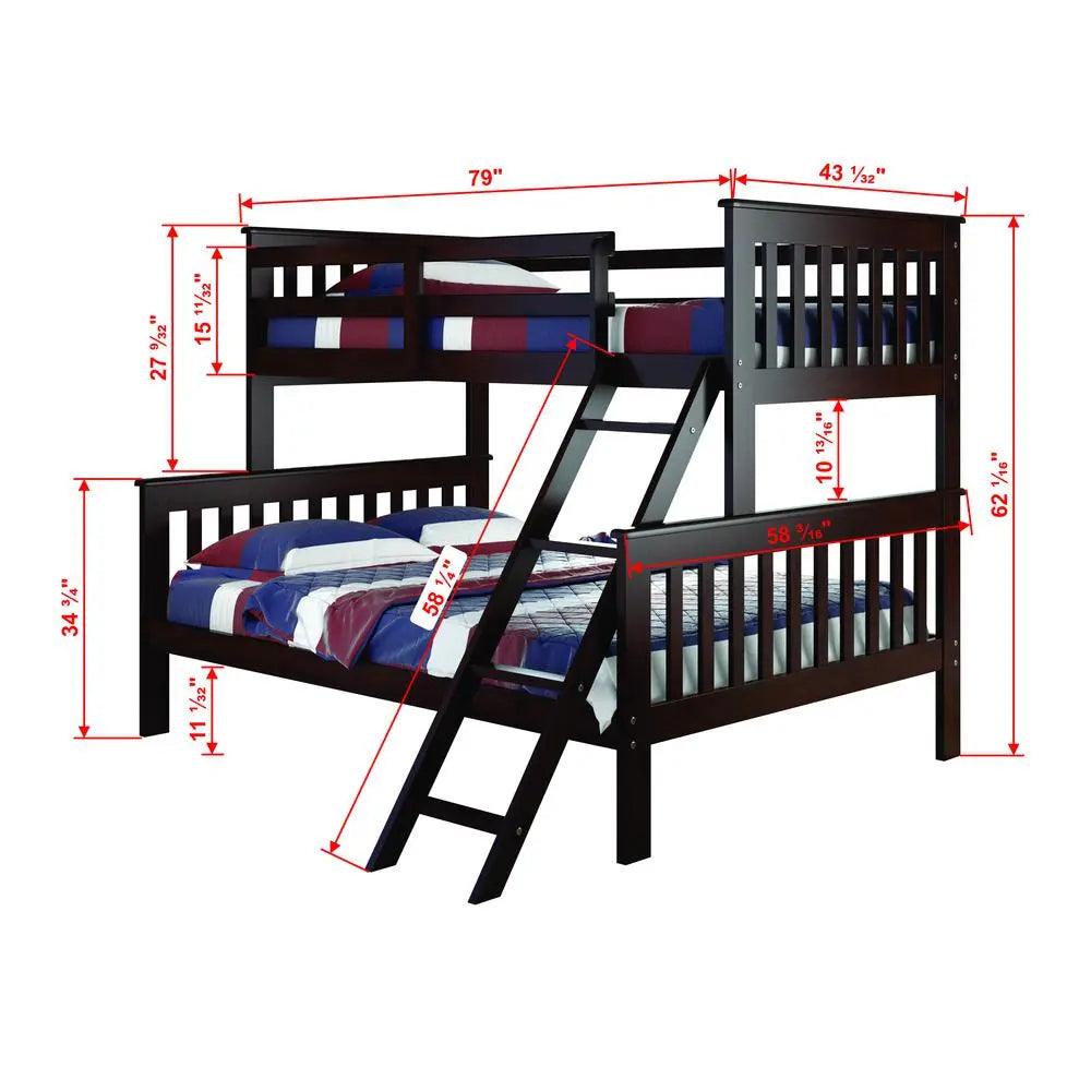 Hunter Twin over Full Cappuccino Bunk Bed Custom Kids Furniture