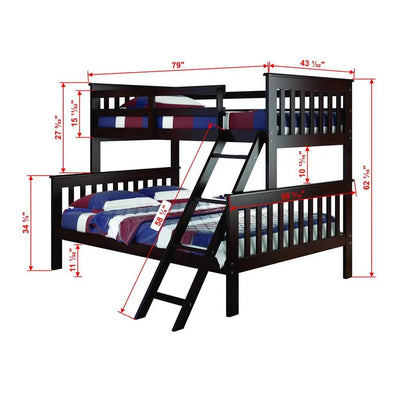 Hunter Twin over Full Cappuccino Bunk Bed Custom Kids Furniture