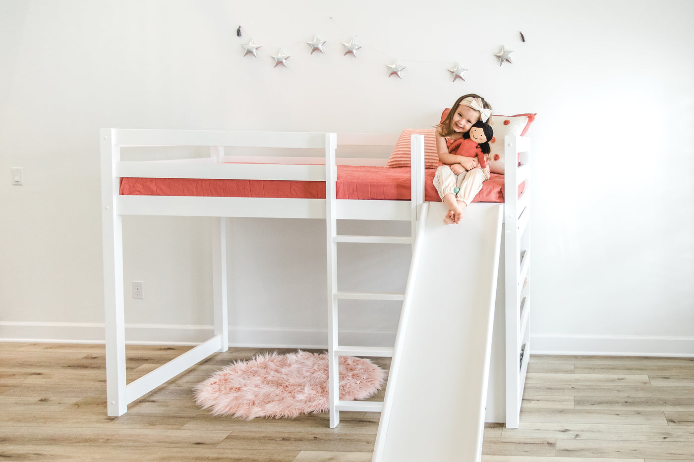 Harper Twin Loft Bed with Slide Custom Kids Furniture