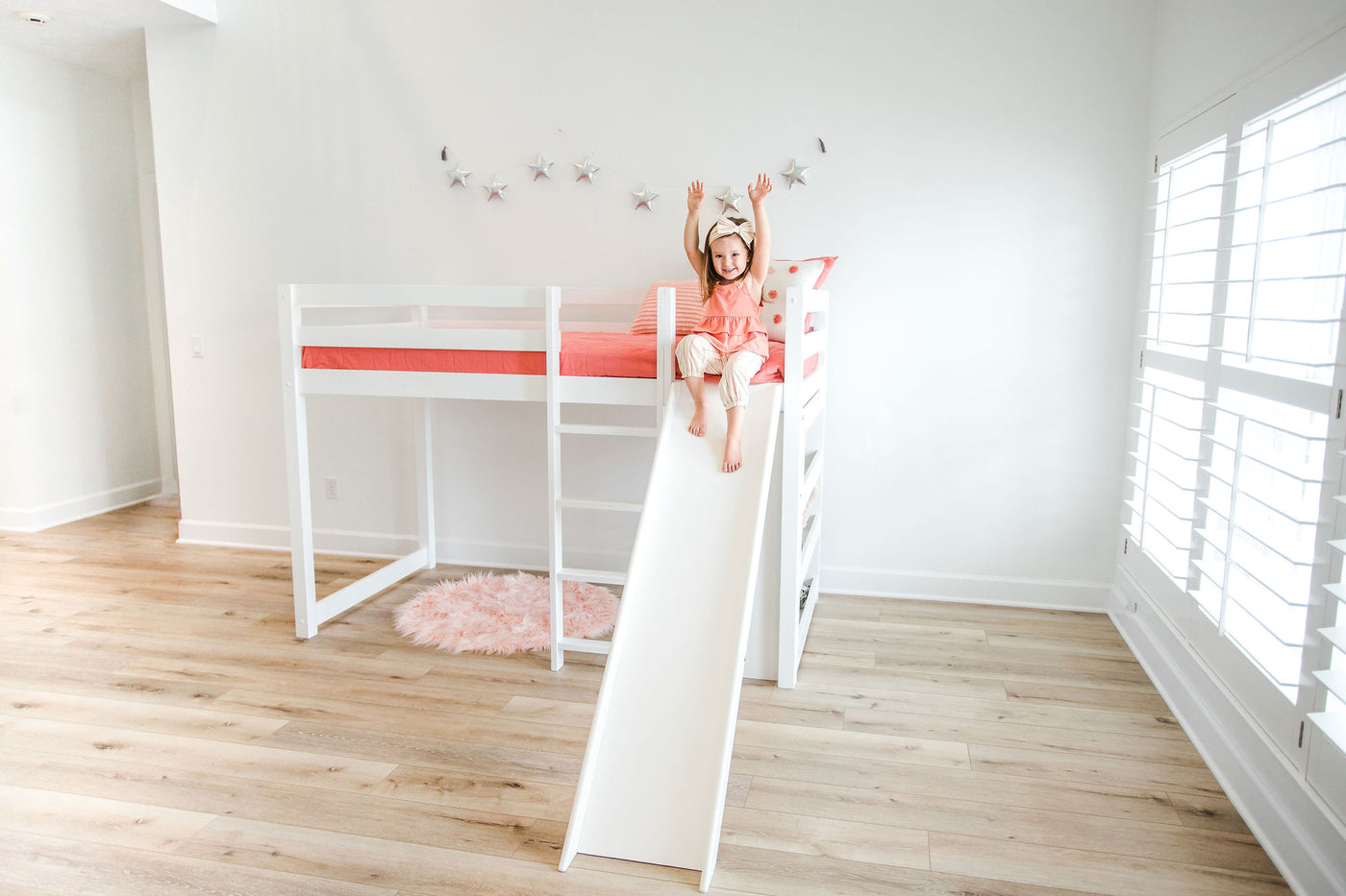 Harper Twin Loft Bed with Slide Custom Kids Furniture