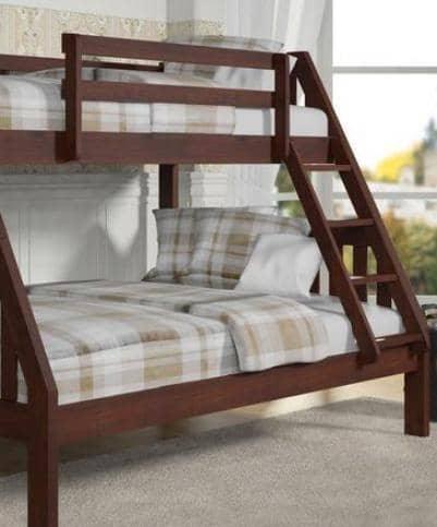 Ian Modern Dark Wood Twin over Full Bunk Bed Custom Kids Furniture