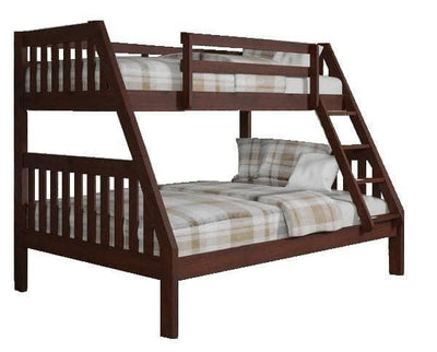 Ian Modern Dark Wood Twin over Full Bunk Bed Custom Kids Furniture