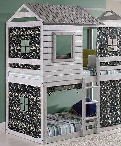 Jackson Fort Bunk Bed with Camo Tent Custom Kids Furniture