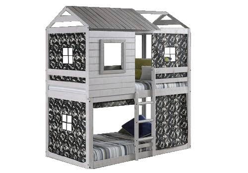 Jackson Fort Bunk Bed with Camo Tent Custom Kids Furniture