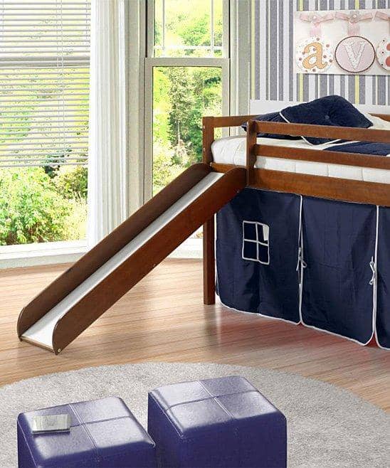 Jason Loft Bed with Slide & Blue Tent Custom Kids Furniture