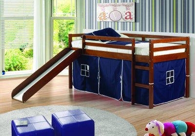 Jason Loft Bed with Slide & Blue Tent Custom Kids Furniture