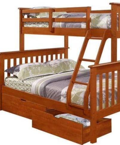 Jayden Espresso Twin over Full Bunk Bed with Storage Custom Kids Furniture