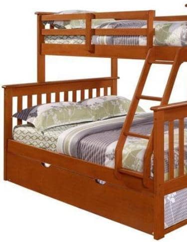 Jayden Espresso Twin over Full Bunk Bed with Trundle Bed Custom Kids Furniture