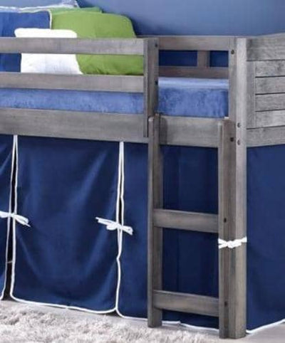 Jordan Gray Twin Loft Bed with Blue Tent Custom Kids Furniture