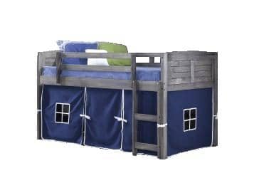 Jordan Gray Twin Loft Bed with Blue Tent Custom Kids Furniture