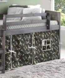Jordan Gray Twin Loft with Camo Tent Custom Kids Furniture