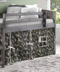 Jordan Gray Twin Loft with Camo Tent Custom Kids Furniture