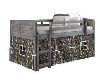 Jordan Gray Twin Loft with Camo Tent Custom Kids Furniture