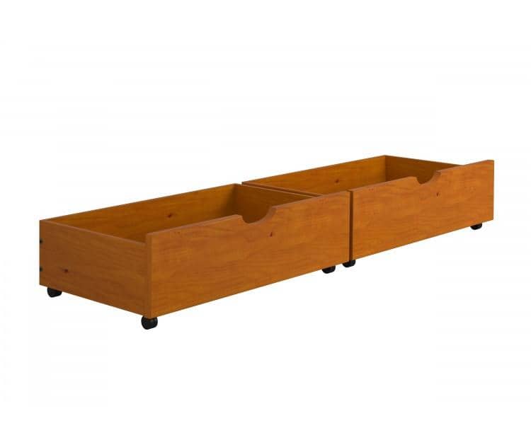 Joseph Under-Bed Storage Drawers in Honey Custom Kids Furniture