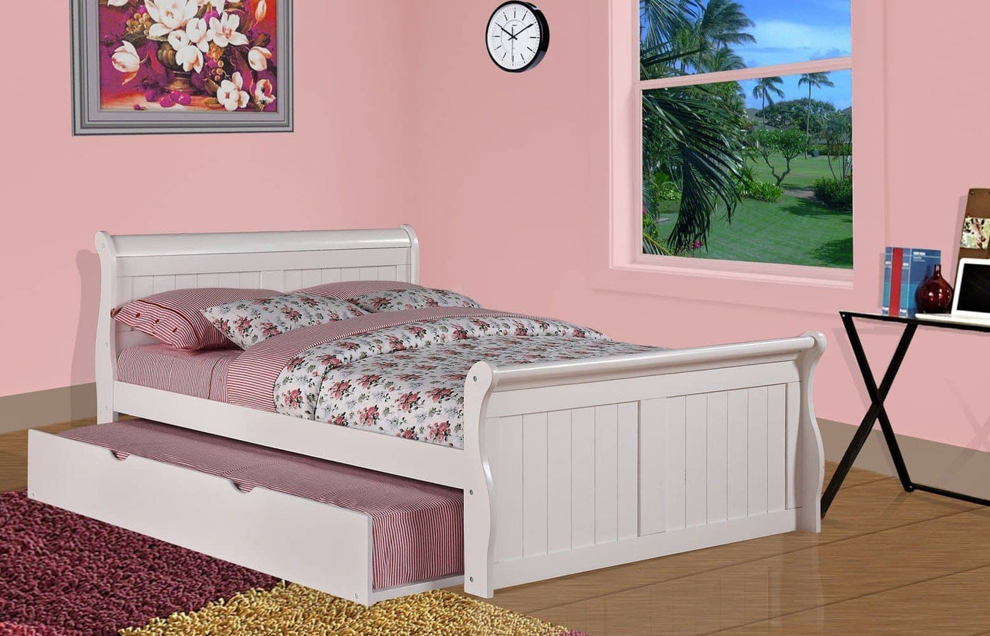 Kylie Full Sleigh Bed with Trundle Custom Kids Furniture