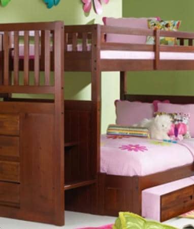 Layla Staircase Bunk Bed with Trundle Custom Kids Furniture