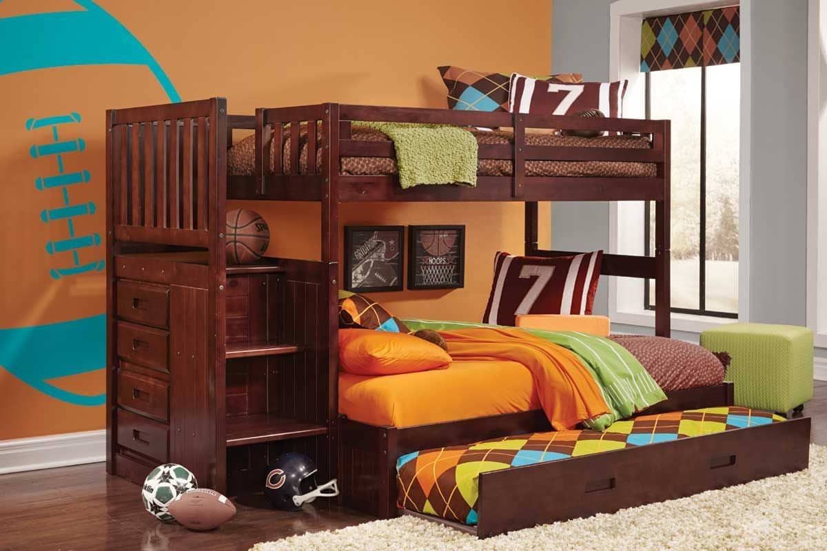 Layla Staircase Bunk Bed with Trundle Custom Kids Furniture