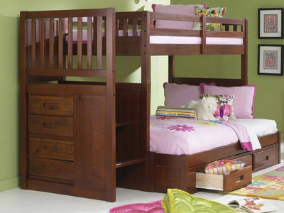 Layla Twin over Full Bunk Bed with Stairs and Storage Custom Kids Furniture