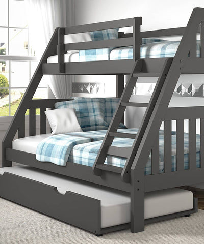 Lila Modern Bunk Bed with Trundle Custom Kids Furniture