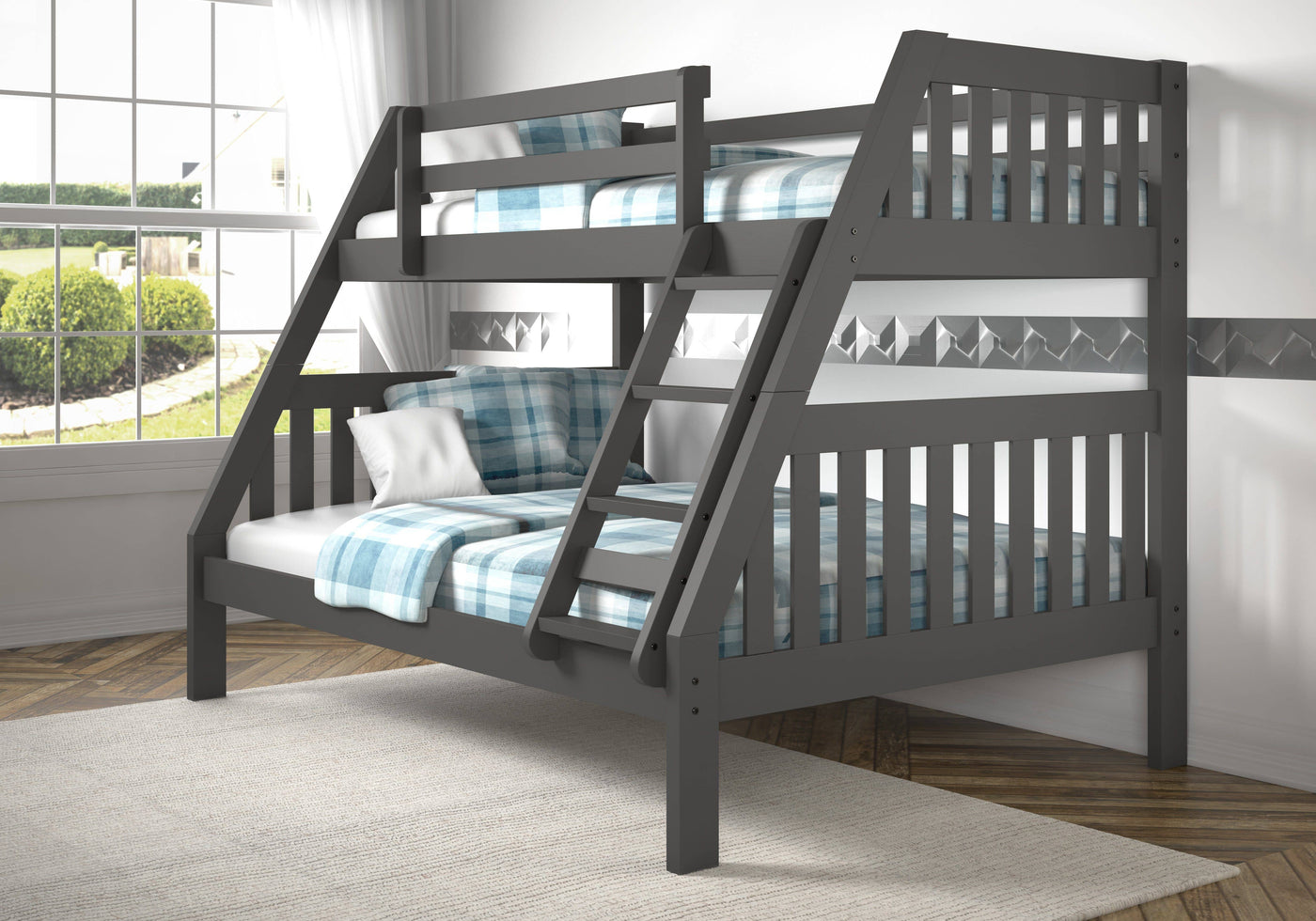 Lila Modern Twin over Full Bunk Bed Custom Kids Furniture