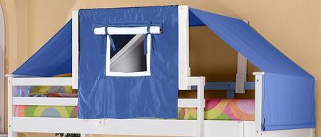 Logan Bunk Bed Tent Kit in Blue, Cappuccino Finish Custom Kids Furniture