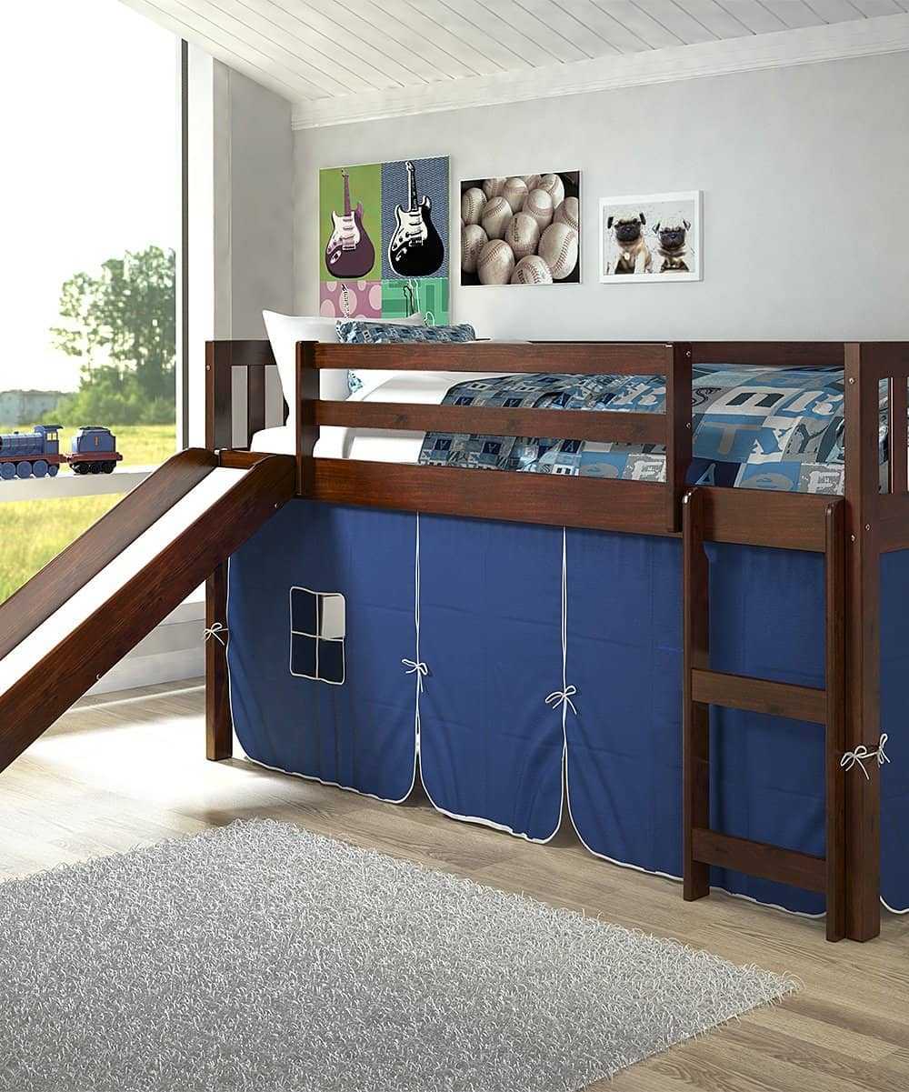 child's bed tent Lucas Low Loft Bed - Loft Bed Slide