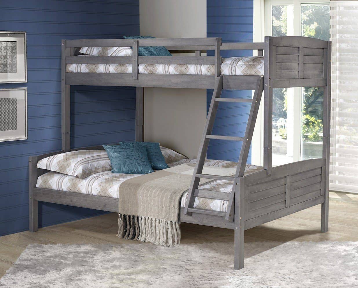 Madison Gray Twin over Full Bunk Bed Custom Kids Furniture