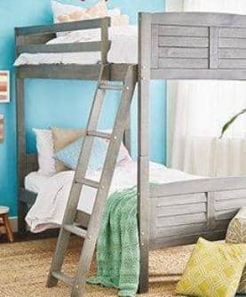 Madison Gray Twin over Twin Bunk Bed Custom Kids Furniture