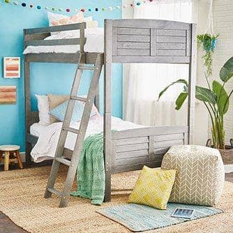 Madison Gray Twin over Twin Bunk Bed Custom Kids Furniture