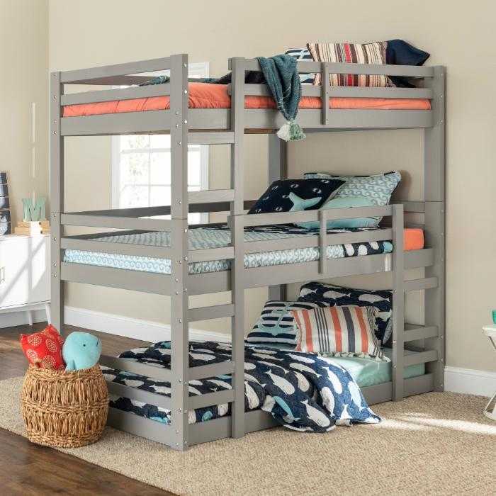 Manor Park Craftsman Triple Twin Bunk Bed Custom Kids Furniture