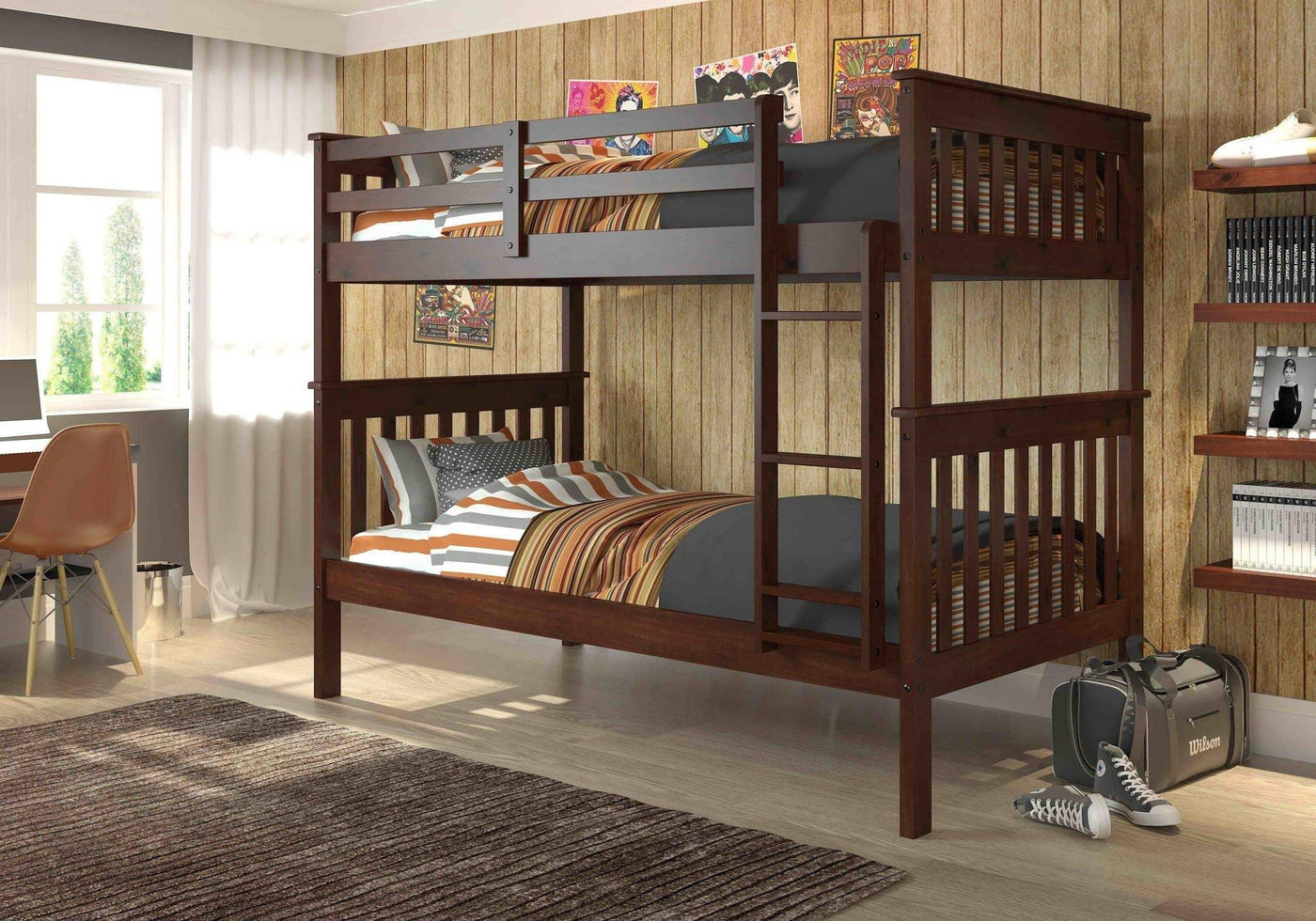 Mason Cappuccino Twin Bunkbed Custom Kids Furniture