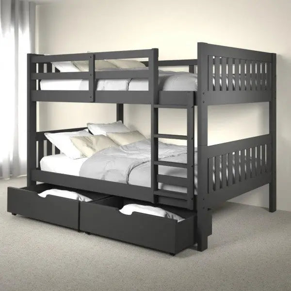 Max Full Bunk Bed with Storage in Grey Custom Kids Furniture