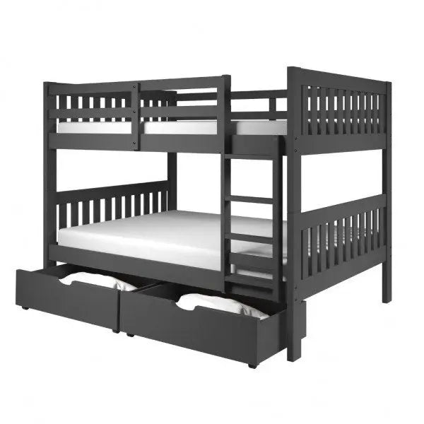 Max Full Bunk Bed with Storage in Grey Custom Kids Furniture