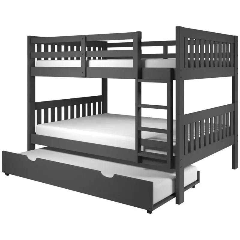 Max Full Bunk Bed with Trundle in Grey Custom Kids Furniture