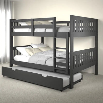 Max Full Bunk Bed with Trundle in Grey Custom Kids Furniture
