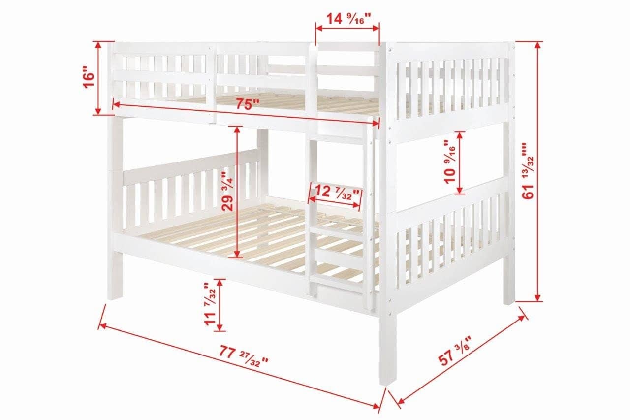 Max Full Size White Bunk Beds for Kids Custom Kids Furniture