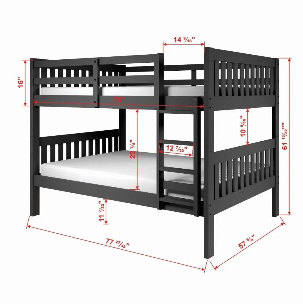 Max Full over Full Low Bunk Bed Custom Kids Furniture