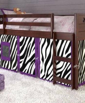 Mila Loft with Purple Zebra Tent Custom Kids Furniture