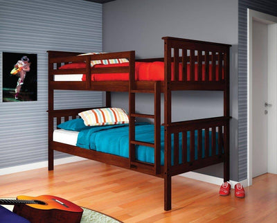 Miles Cappuccino Bunk Bed with Blue Tent Kit Custom Kids Furniture